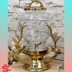 کلمن گوزن دو سر طلایی شیشه ساده کد0067