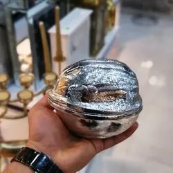 آجیل خوری آلمینیومی طرح گردو سیلور