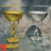 آجیل خوری ژستو آلمینیومی مدل چکش کاری شده سیلور_طلایی کد203