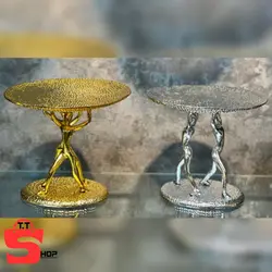 شیرینی خوری ژستو آلمینیومی مدل چکش کاری شده سیلور_طلایی کد206