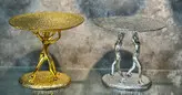 شیرینی خوری ژستو آلمینیومی مدل چکش کاری شده سیلور_طلایی کد206