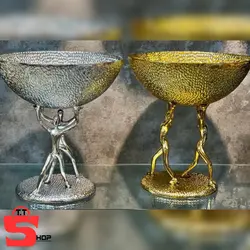 میوه خوری ژستو آلمینیومی مدل چکش کاری شده سیلور_طلایی کد0098