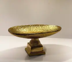رولت خوری بیضی کوچک طلایی طرح چکش کاری