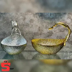 آجیل_شکلات خوری ژستو آلمینیومی مدل چکش کاری شده سیلور_طلایی کد202