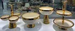 سرویس 5 تیکه طلایی کرم مدل چکش کاری شده کد12502