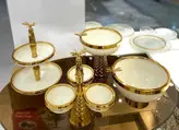 سرویس 5 تیکه طلایی کرم مدل چکش کاری شده کد12502