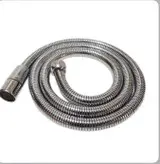 ست شش تیکه شیرآلات مدل قاجاری بامبو به همراه علم دوش شیپوری دوکاره و شلنگ توالت ریزبافت برنجی (رنگ کروم)