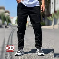شلوار مام استایل مدل moncaler رنگ مشکی پر کلاغی پارچه کجراه عالی