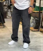 شلوار بگ استایل مشکی یخی بلندی ۱۱۵ سانت👌 کپی