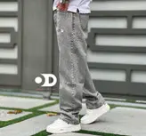 شلوار بگ مردانه رنگ طوسی با قد ۱۱۰ سانتی متر کد BMOD8754