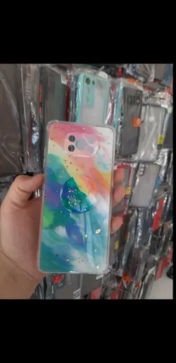 کاور رنگین کمانی اکلیلی پاپ سوکت دار دور شفاف با محافظ دوربین شیامی POCO X3