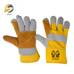 دستکش ایمنی کف چرم دوبل ساق پارچه ای سپاس | قیمت و خرید دستکش ایمنی کف چرم دوبل ساق پارچه ای سپاس - سپاس