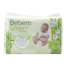 پوشک چسبی ببم سبز Bebem Green سایز 3 بسته 38 عددی
