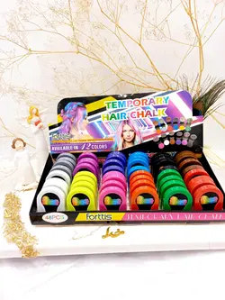 گچ مو سکه ای 6 عددی طرح گل برند TEMPORAY HAIR CHALK کد TH006 - فروشگاه عمده لوازم آرایشی ورانی