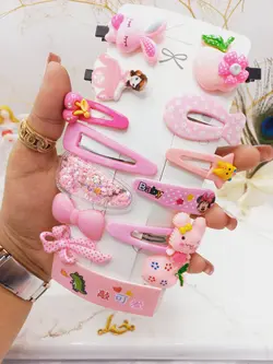 پک گیره و پنس مو دخترانه فانتزی دخترانه طرح شماره 2 - فروشگاه عمده لوازم آرایشی ورانی