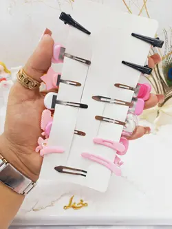 پک گیره و پنس مو دخترانه فانتزی دخترانه طرح شماره 2 - فروشگاه عمده لوازم آرایشی ورانی