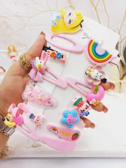 پک گیره و پنس مو دخترانه فانتزی دخترانه طرح شماره 1 - فروشگاه عمده لوازم آرایشی ورانی