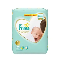 پوشک پریما سفید شماره 1 تعداد 70 تایی - فروشگاه جان به به