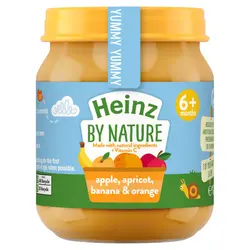 پوره فرنی هاینز سیب موز پرتقال و زردآلو بالای 6 ماه حجم 120 گرم - فروشگاه جان به به