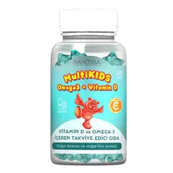پاستیل مولتی کیدس نارسیسو حاوی ویتامین و امگا 3 تعداد 90