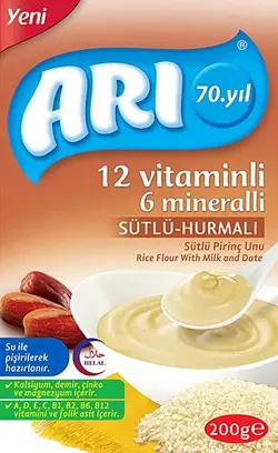 سرلاک کودک آری با شیر خرما حجم 200 گرم - فروشگاه جان به به