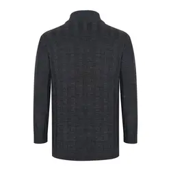 پلیور بافت مردانه مدل یقه ایستاده ذغالی