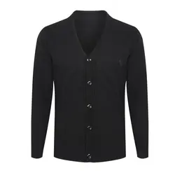 ژاکت بافت ساده پولو مردانه مشکی