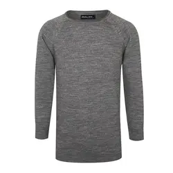 پلیور بافت مردانه مدل یقه گرد رگلان طوسی