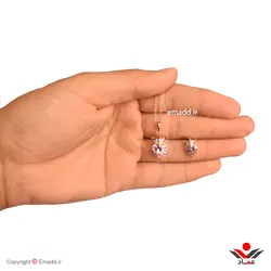 نيم ست ژوپينگ قلب تاج دار (بدون زنجير)(صورتي) کد 119