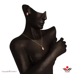 نيم ست ژوپينگ قلب تاج دار (بدون زنجير)(صورتي) کد 119