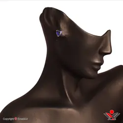 گوشواره ژوپينگ ميخي (قلب سرمه اي) کد 109