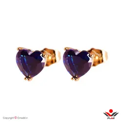 گوشواره ژوپينگ ميخي (قلب سرمه اي) کد 109