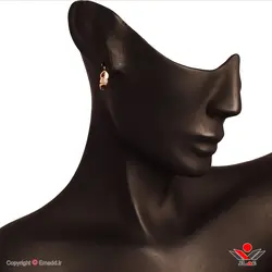 گوشواره ژوپينگ حلقه اي (قلب نگين دار) کد 100
