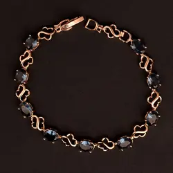 دستبند زنانه ژوپينگ با سنگ آبي نفتي کد 205