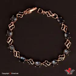 دستبند زنانه ژوپينگ با سنگ آبي نفتي کد 205