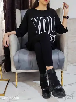 تیشرت لانگ دورس YOUCAN مشکی کد 1010