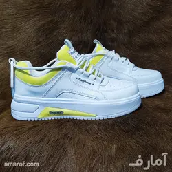 کتانی Suptme -سفید زرد کد 23
