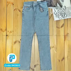 شلوار لی (جین) ترک مردانه راسته آبی روشن کد 942603