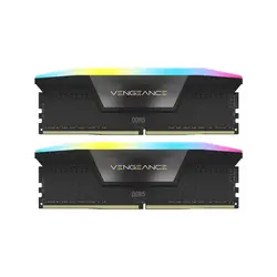 رم DDR5 دسکتاپ 64 گیگابایت 6200Mhz CL32 کورسیر مدل VENGANCE RGB BLACK دو کاناله