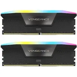رم DDR5 دسکتاپ 64 گیگابایت 6200Mhz CL32 کورسیر مدل VENGANCE RGB BLACK دو کاناله