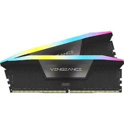 رم DDR5 دسکتاپ 64 گیگابایت 6200Mhz CL32 کورسیر مدل VENGANCE RGB BLACK دو کاناله