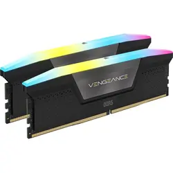 رم DDR5 دسکتاپ 64 گیگابایت 6200Mhz CL32 کورسیر مدل VENGANCE RGB BLACK دو کاناله