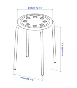 چهارپایه فلزی ایکیا مدل MARIUS / قرمز