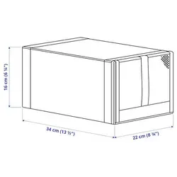 نظم دهنده کفش ایکیا مدل SKUBB سایز 22x34x16 cm/ رنگ طوسی