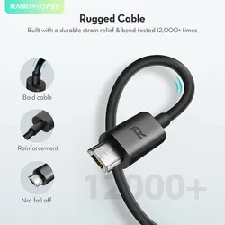 کابل میکرو USB راو پاور مدل RP-CB043 طول 1 متر