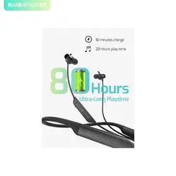 هندزفری بلوتوثی مدل RP-BH1003 راوپاور – Wireless in ear neckband sport earphones with hook