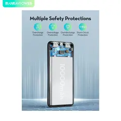 پاوربانک 10 هزار میلی آمپر 20 واتی راوپاور – Ravpower PD Pioneer 10000Mah 20W 3-Port Power Bank مدل – RP-PB1204