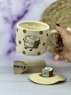 ماگ خال خالی تخم مرغی درب سیلیکونی