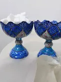 کاسه پایه دارمیناکاری(مناسب قندان،آجیل خوری،بستنی خوری)