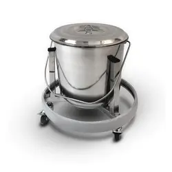 سطل استیل چرخ دار درب دار اتاق جراحی - فروشگاه حمدآریا